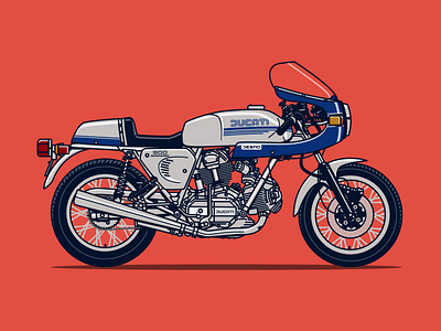 Ducati 900 Super Sport Motorcycle Illustration