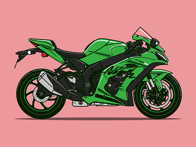 Kawasaki Ninja Motorcycle Illustration illustration kawasaki motorbike motorcycle ninja superbike vector