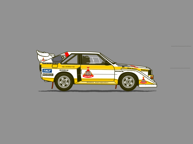 Audi Quattro S1 Rally Animation after effects audi car illustration illustrator quattro rally