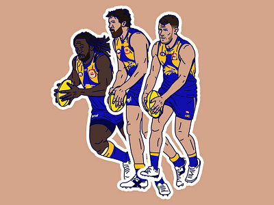 AFL Player Illustrations afl athlete cartoon character doodle football illustration sports west coast eagles