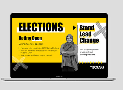 Coventry University Students’ Union Elections 2020 branding campaign digital elections graphic design students union university