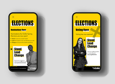 Coventry University Students’ Union Elections 2020 branding design elections graphic design instagram stories students union university
