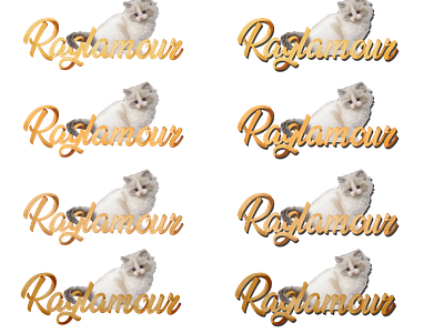 Raglamour logo cat kitten design logo ragdoll