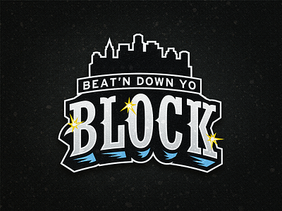 Dj Tiga - Beat'N Down Yo Block EP bandits baseball basketball beat block brick city down font logo sparkles sport