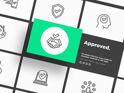 Approved | 25 Thin Line Icons