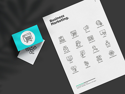 Business Marketing | 16 Thin Line Icons