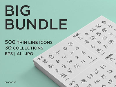 Big Bundle | 500 Thin Line Icons