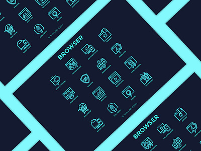 Browser Neon | 16 Thin Line Icons
