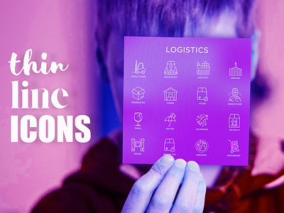 Logistics | 16 Thin Line Icons Set