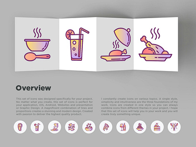 Restaurant Menu | 16 Thin Line Icons Set