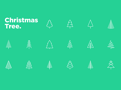 Christmas Tree | 16 Thin Line Icons Set celebration christmas collection decoration element fir tree greeting greeting card holiday icon minimalistic nature season set sign simple symbol tree winter xmas