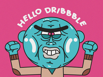 Hello Dribbble GnNnN blue cartoon character cheval dribbble funny gumball hello hellodribbble new pink vicomte