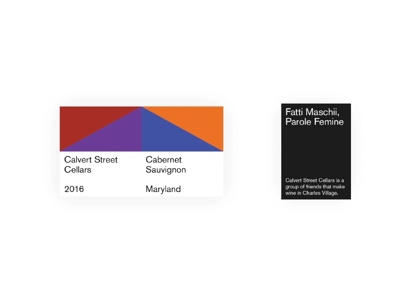 wine label system (rejected) architecture baltimore charles village colorful geometric label minimal packaging typographic wine