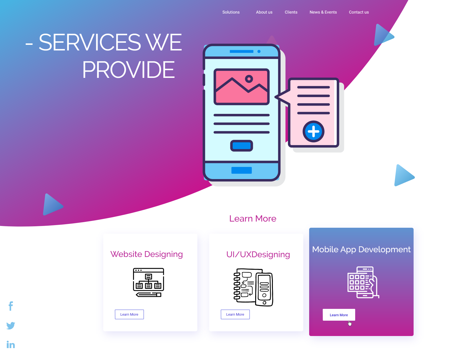 Services Landing page concept by ConsoleBit Technologies on Dribbble