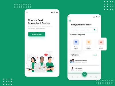Simple and easy mobile app to find a DOCTOR mobile app design mobile ui