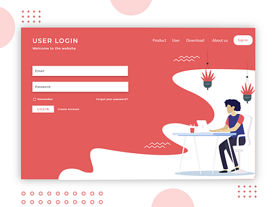 USER LOGIN LANDING PAGE DESIGN