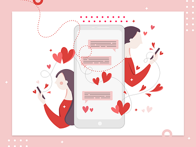 CUTE AND ELEGANT DATING APP ILLUSTRATION