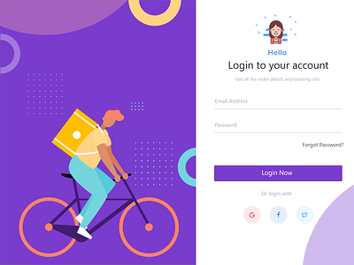 Login TO YOUR ACCOUNT WITH CUTE ILLUSTRATION login page design