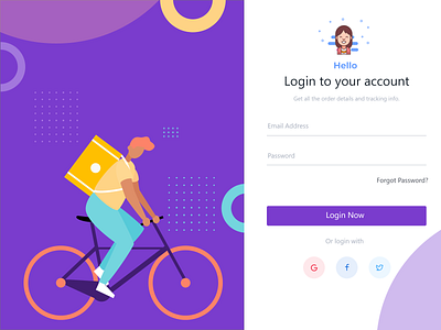 Login  TO YOUR ACCOUNT WITH CUTE ILLUSTRATION
