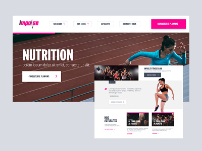 Fitness Club branding design flat minimal ui web website