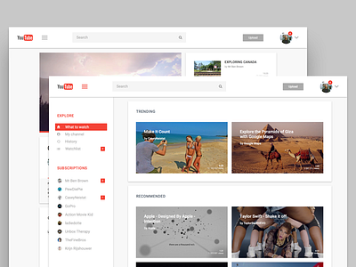 Youtube redesign concept material material design player redesign ui ux video youtube