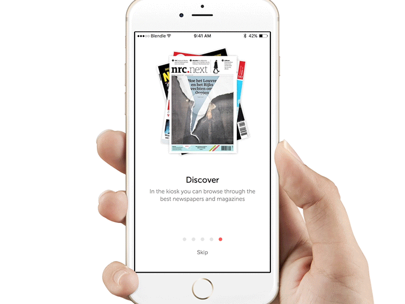 Blendle Walkthrough blendle framer framers ios mobile onboarding parallax prototype walkthrough