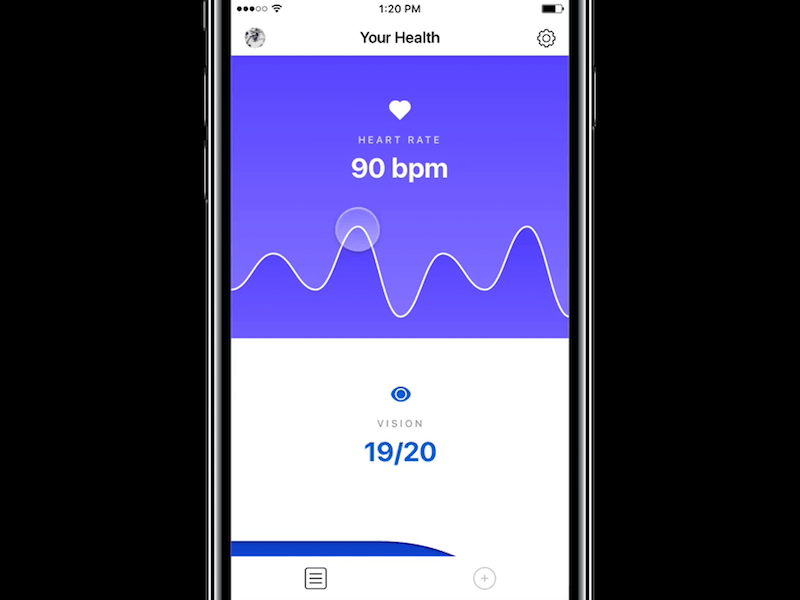 Health Dashboard - Scroll Component Example dashboard framer framerjs graphs health ios prototype scroll stats