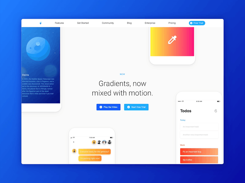 Framer Gradients Homepage