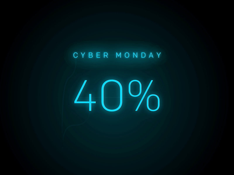 Cyber Monday black cyber design discount framer framerjs friday lights monday neon sale tool