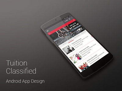 Tuition Classified Android App Design android classified experience mobile teaching tuition ui user ux