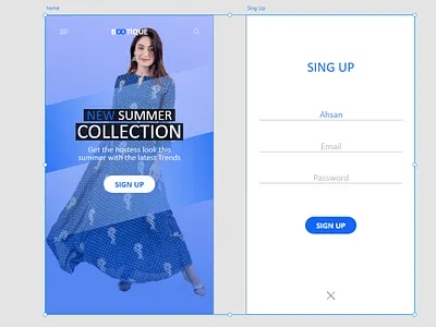 Bootique Sing up Page 3d animation branding graphic design logo motion graphics ui