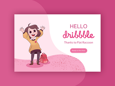 Hello, Dribbble! card girl illustration hellodribbble illustration vector