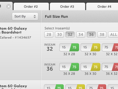 Sizing Selection