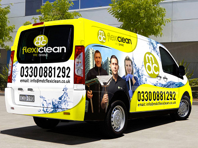 Flexi Clean We Shine Van Wrap car car wrap clean van design flexi clean shine van van van cover van wrap