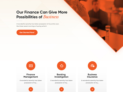 Finance website simple webdesign