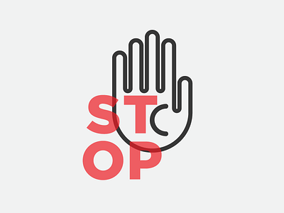 Stop flat graphics hand icon lines sign stop type vector