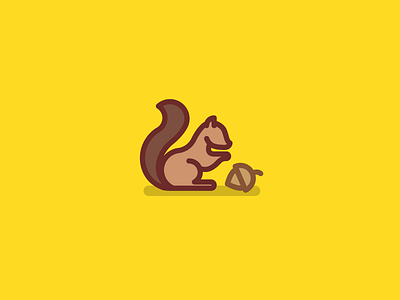 Go Nuts animals flat icon illustration lines minimal nuts squirrel vector