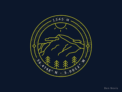 Ben Nevis Badge badge hills iconography icons illustration infographic minimalism outlines scotland
