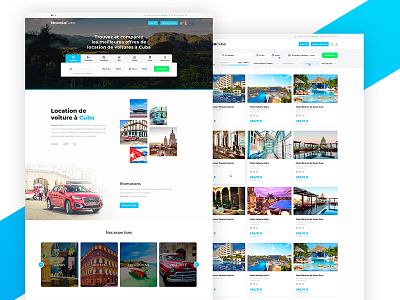 Car rental + Hotel booking website booking car car rental cards cuba filters holiday hotel hotels landing listing listing page rent results thumbnails vacation website