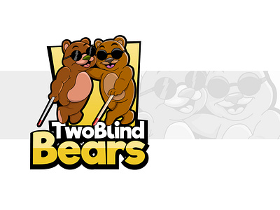 Two Blind Bears adobe illustrator adobe photoshop bear logo bears blind brown cartoon cartoon character cartoon illustration cartooning character design chubby couple friends illustration logo mascot smile sunglasses two