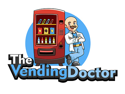 Mascot Design For The Vending Doctor adobe illustrator advertise art bald board branding cartoon cartoon character cartooning character design design doctor funny graphic design illustration logo mascot uniform vector vending machine