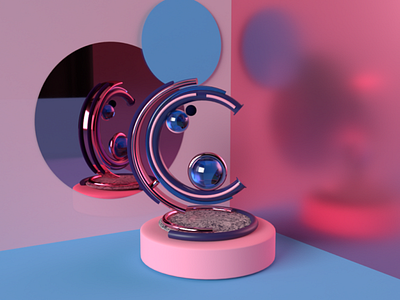 Letter "C" in Adobe Dimension 36daysoftype 3d 3d art 3d modeling adobe dimension dimension ideas letter scene texture typography