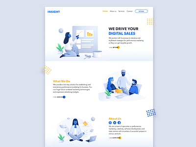 Concept of the main page of Digital Agency from San Francisco.