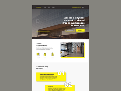Concept web site for Coworking
