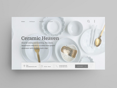 Kitchenware company first screen (concept). design landing mainpage ui ux website