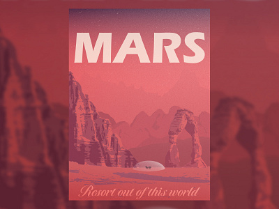 Vacation On Mars adobe illustrator illustraion illustrator mars retro futurism space vacation visual design