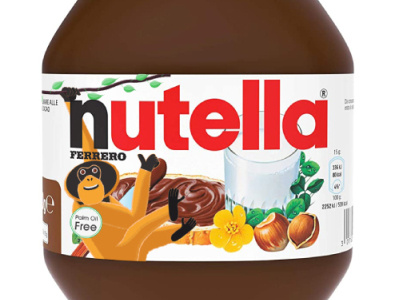 palm oil free Nutella character digital illustration illustrator