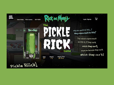 Responsive The Pickle Rick Game adobe xd pickle rick responsive website design rick and morty ui ux ui design ui ux design ui ux web web design website design