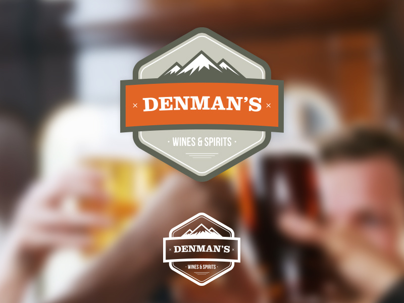 Branding Project: Denman's borders beer wine spirits branding logo flat blur mountains typography boutique drinks people enclosure badge orange vancouver shape grid