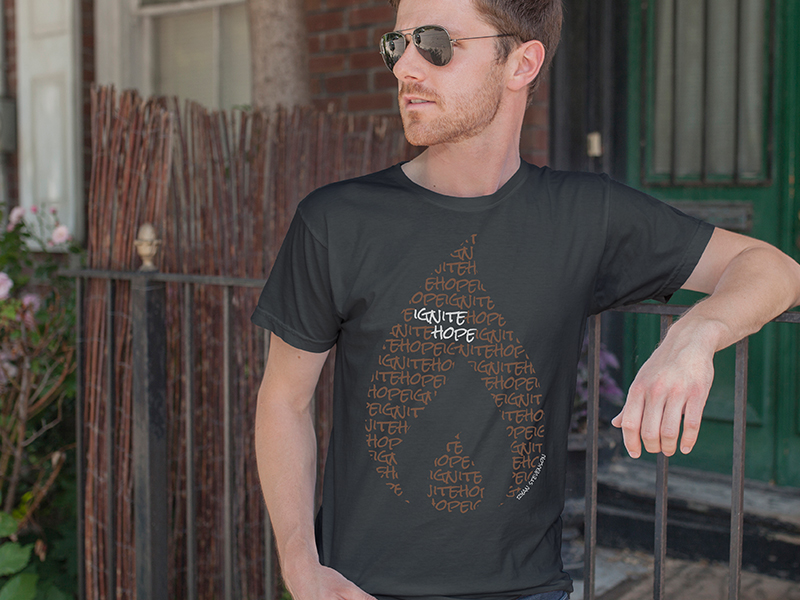 Ryan Stevenson Shirt creative design flame hope ignite match merch mockup model music tshirt typography